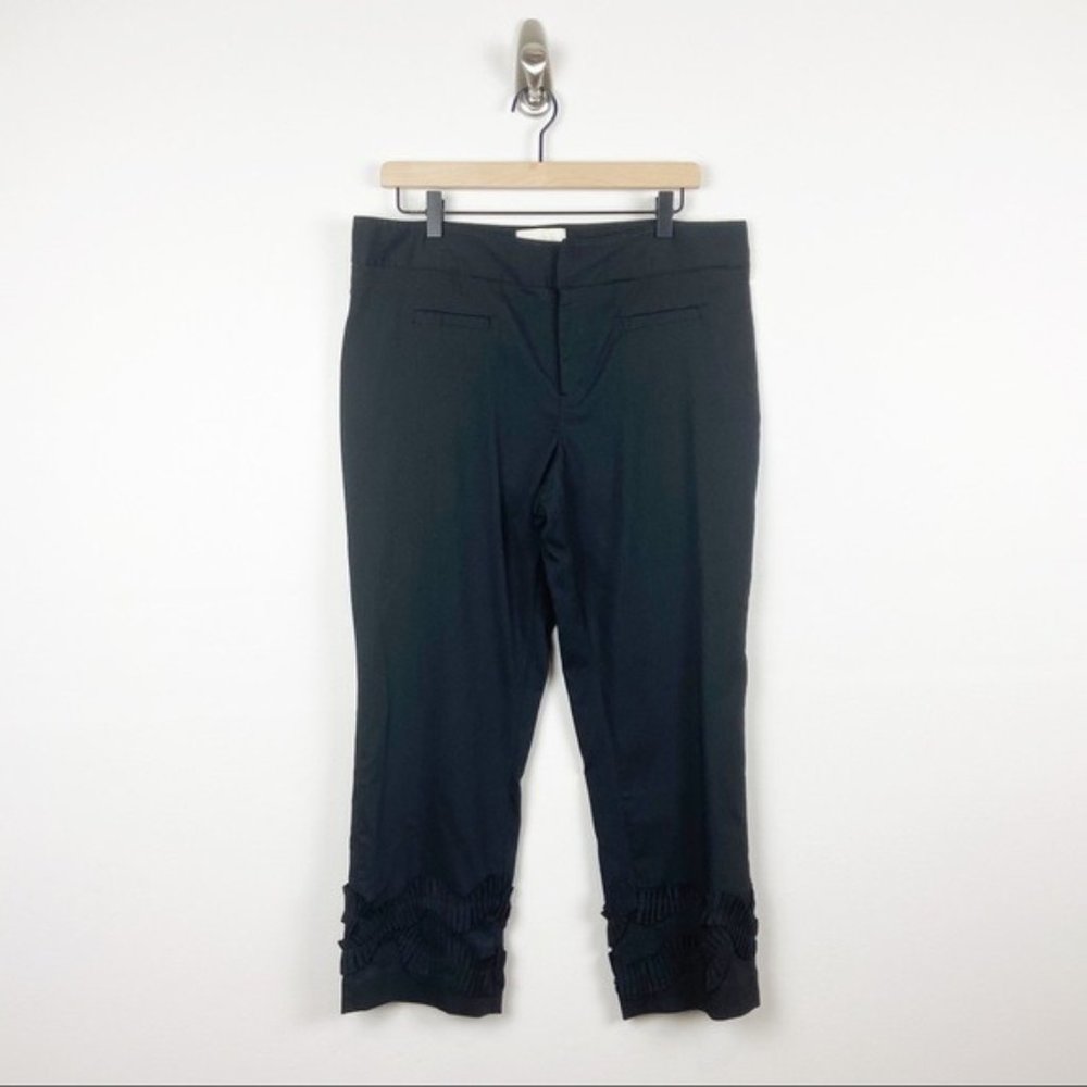 NWT Anthropologie Elevenses Ruffle Ankle Pants